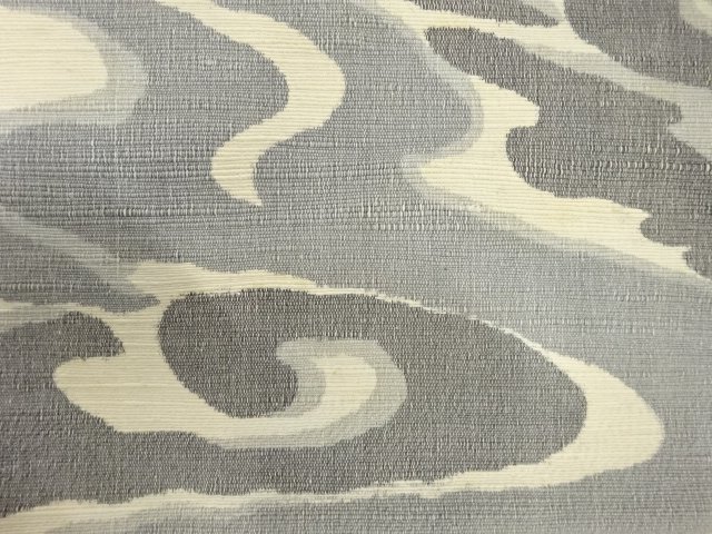  アンティーク　手織り節紬　流水模様織り出し名古屋帯